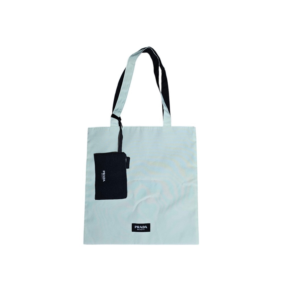 Prada Beauty reversible canvas tote in green and black - promo product